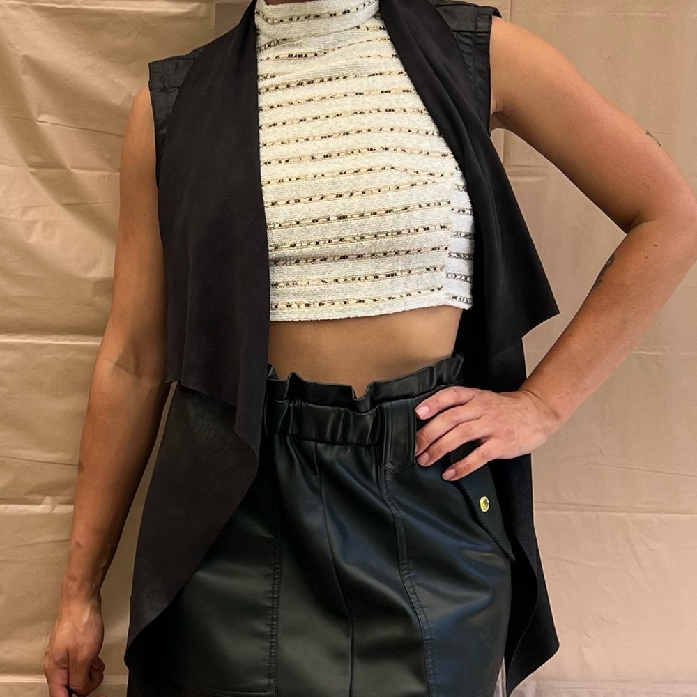 Love Tree Faux Leather vest sz M